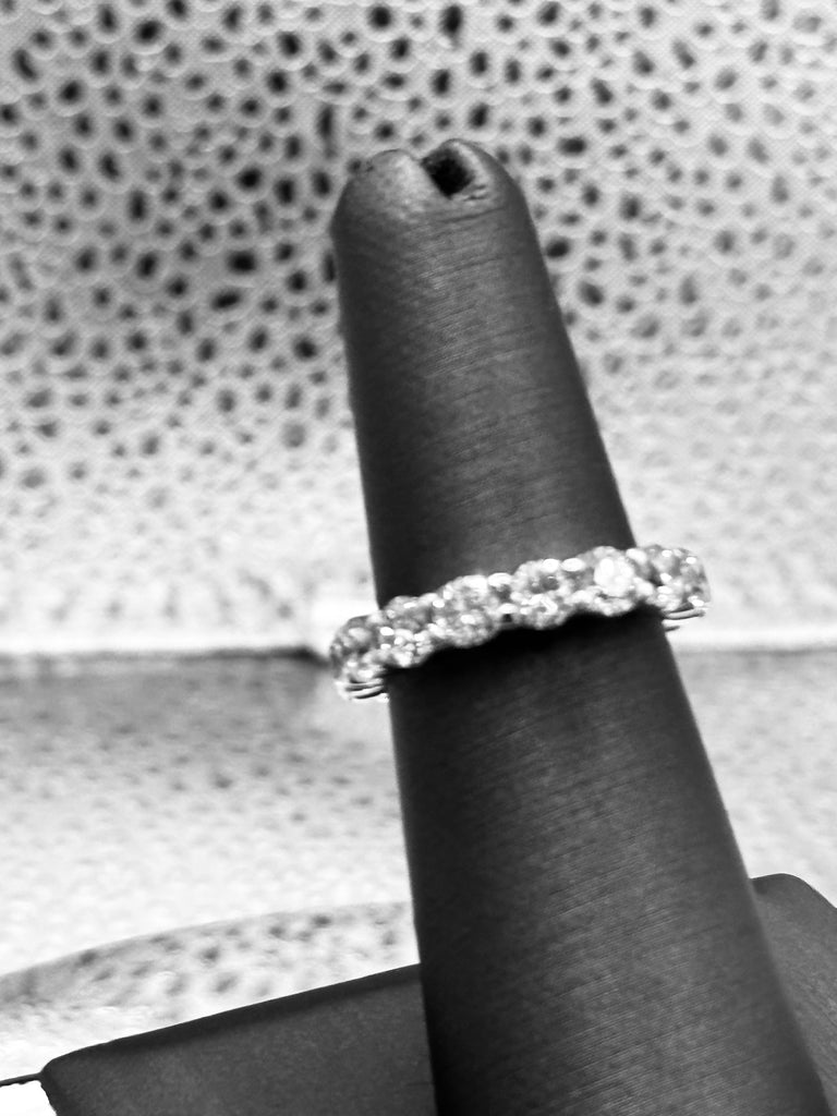View seven of Ladies Magnificent 14 Karat White Gold Diamond Eternity Band