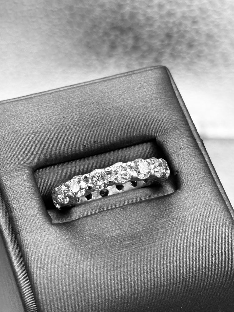 View nine of Ladies Magnificent 14 Karat White Gold Diamond Eternity Band