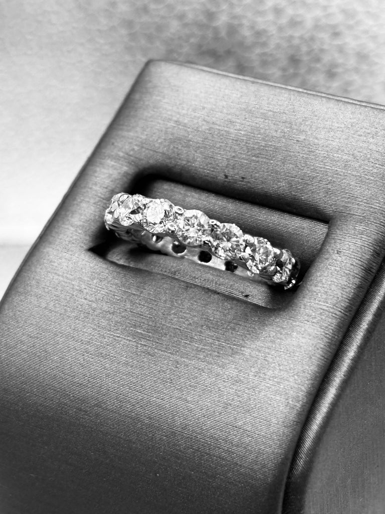View ten of Ladies Magnificent 14 Karat White Gold Diamond Eternity Band