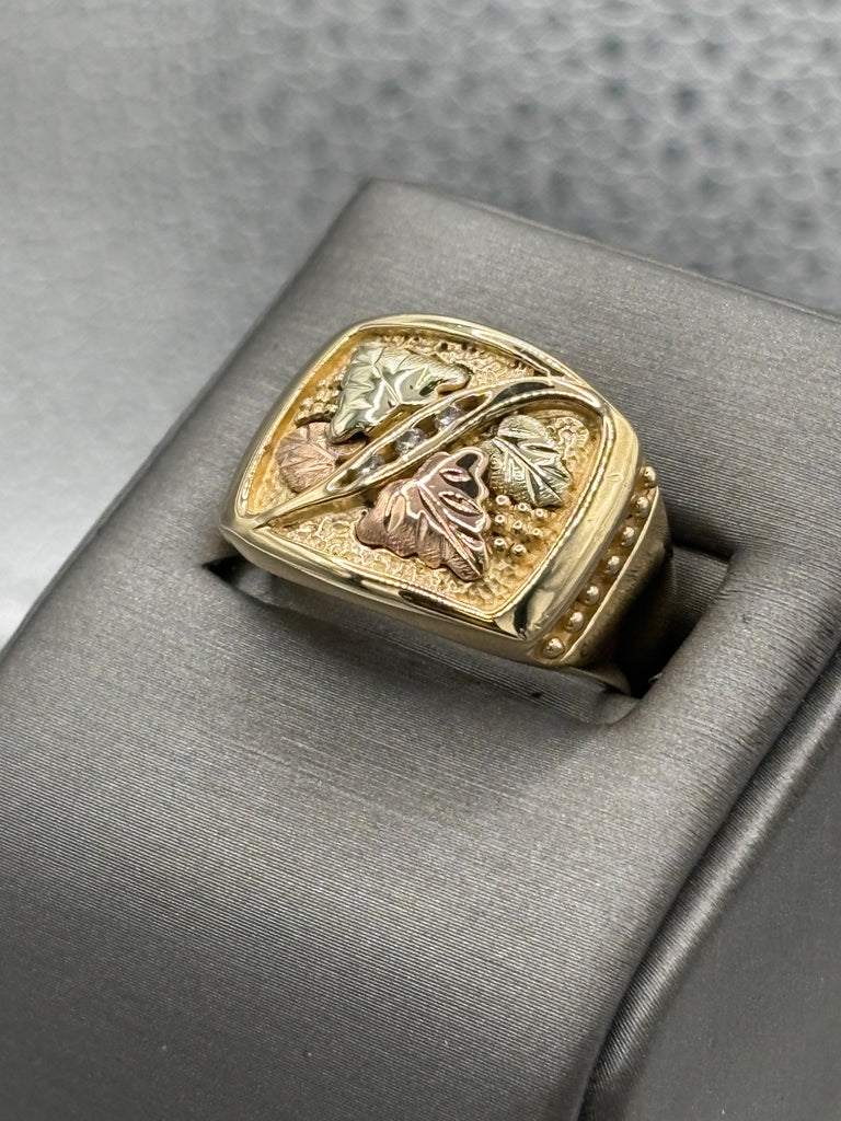 View two of Ladies / Gents 10 Karat Black Hills Gold Ring & Diamonds