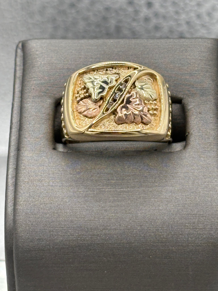 View four of Ladies / Gents 10 Karat Black Hills Gold Ring & Diamonds