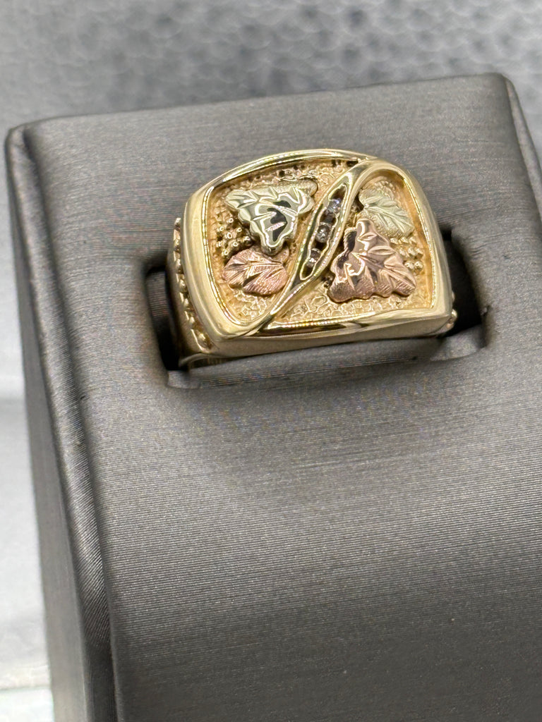 View five of Ladies / Gents 10 Karat Black Hills Gold Ring & Diamonds