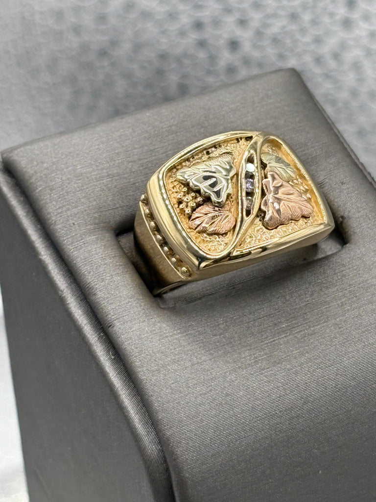 View six of Ladies / Gents 10 Karat Black Hills Gold Ring & Diamonds