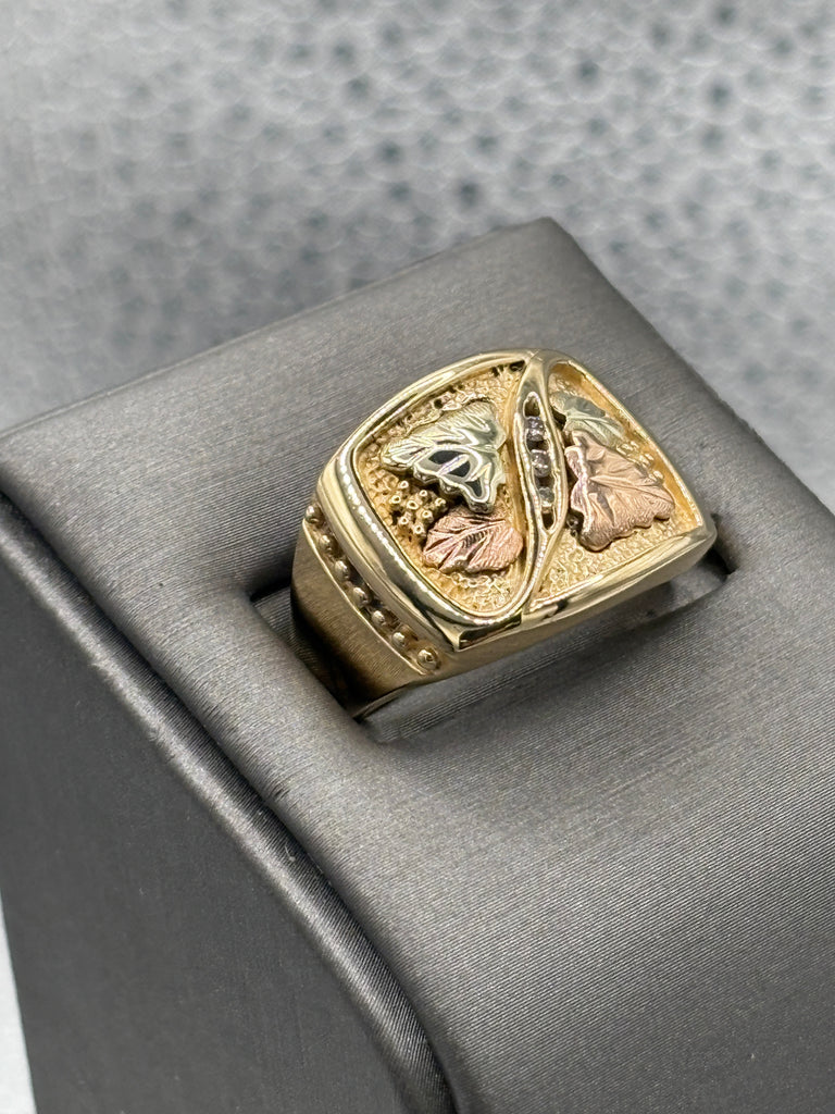 View seven of Ladies / Gents 10 Karat Black Hills Gold Ring & Diamonds