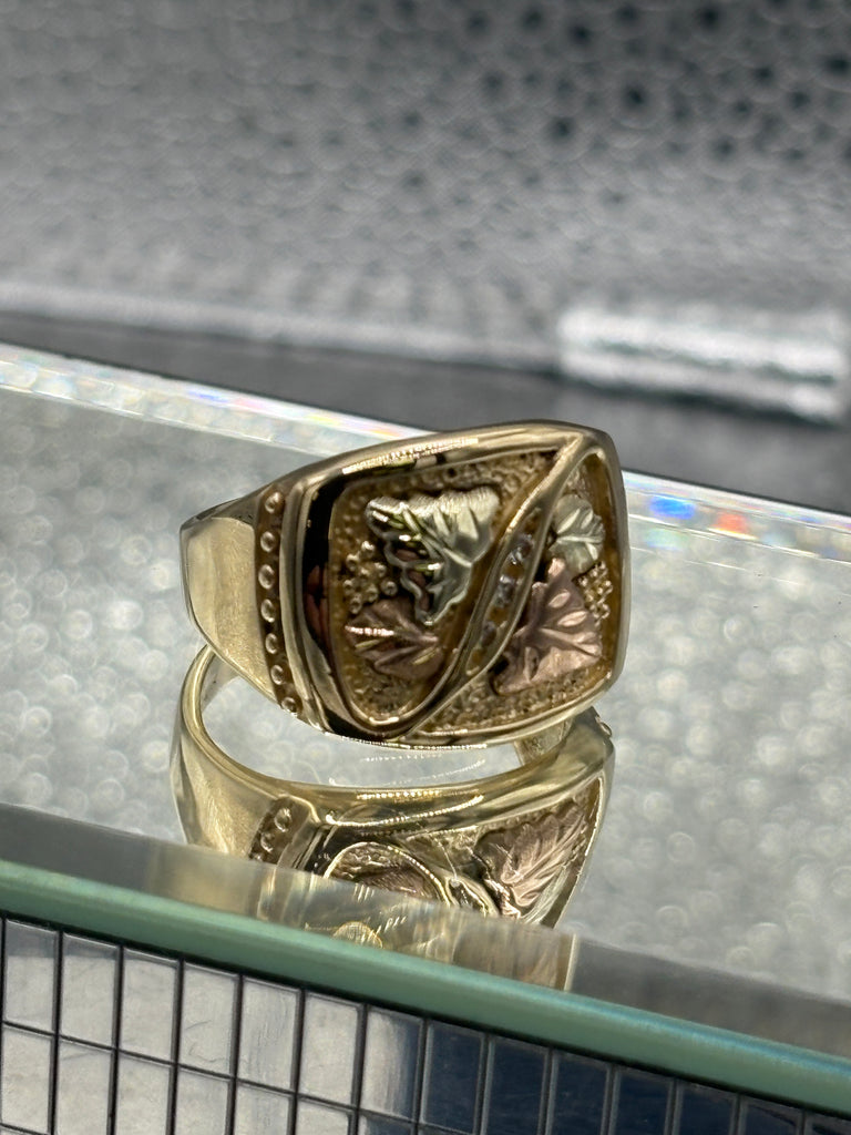 View eight of Ladies / Gents 10 Karat Black Hills Gold Ring & Diamonds