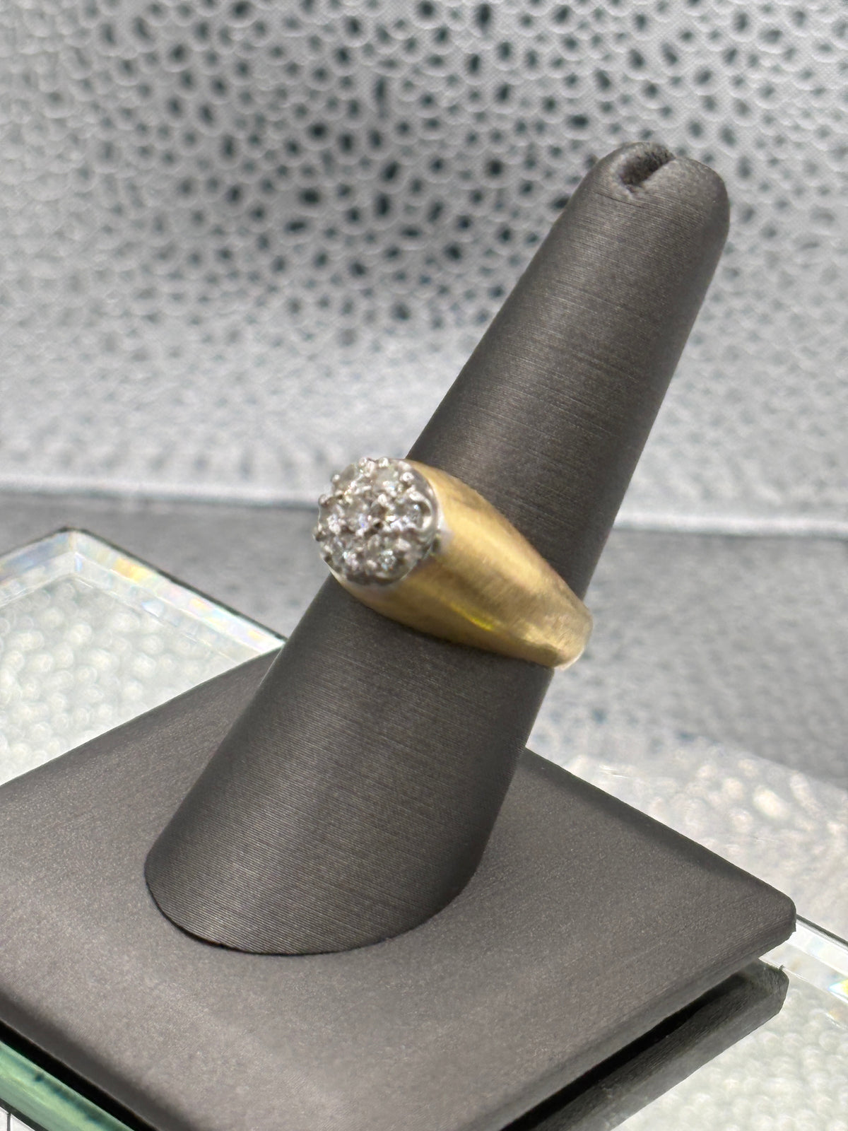 View one of Ladies / Gents 14 Karat Yellow Gold Diamond Cluster Ring