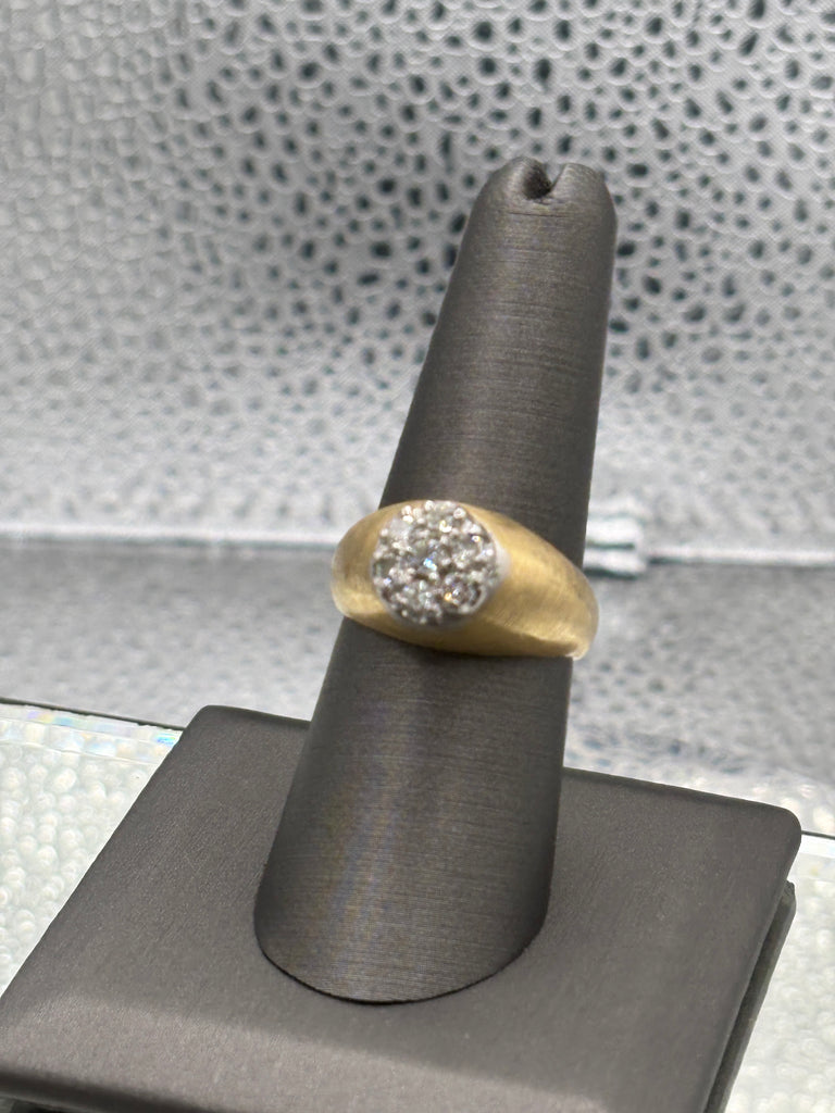 View three of Ladies / Gents 14 Karat Yellow Gold Diamond Cluster Ring