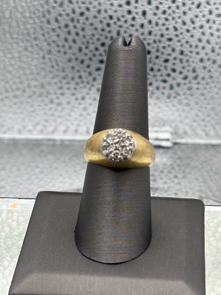 View four of Ladies / Gents 14 Karat Yellow Gold Diamond Cluster Ring