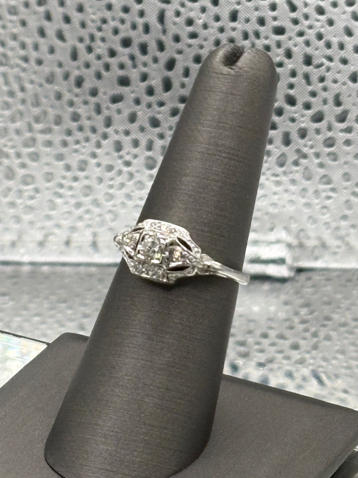 View one of Antique Ladies Platinum Diamond Filagre Ring