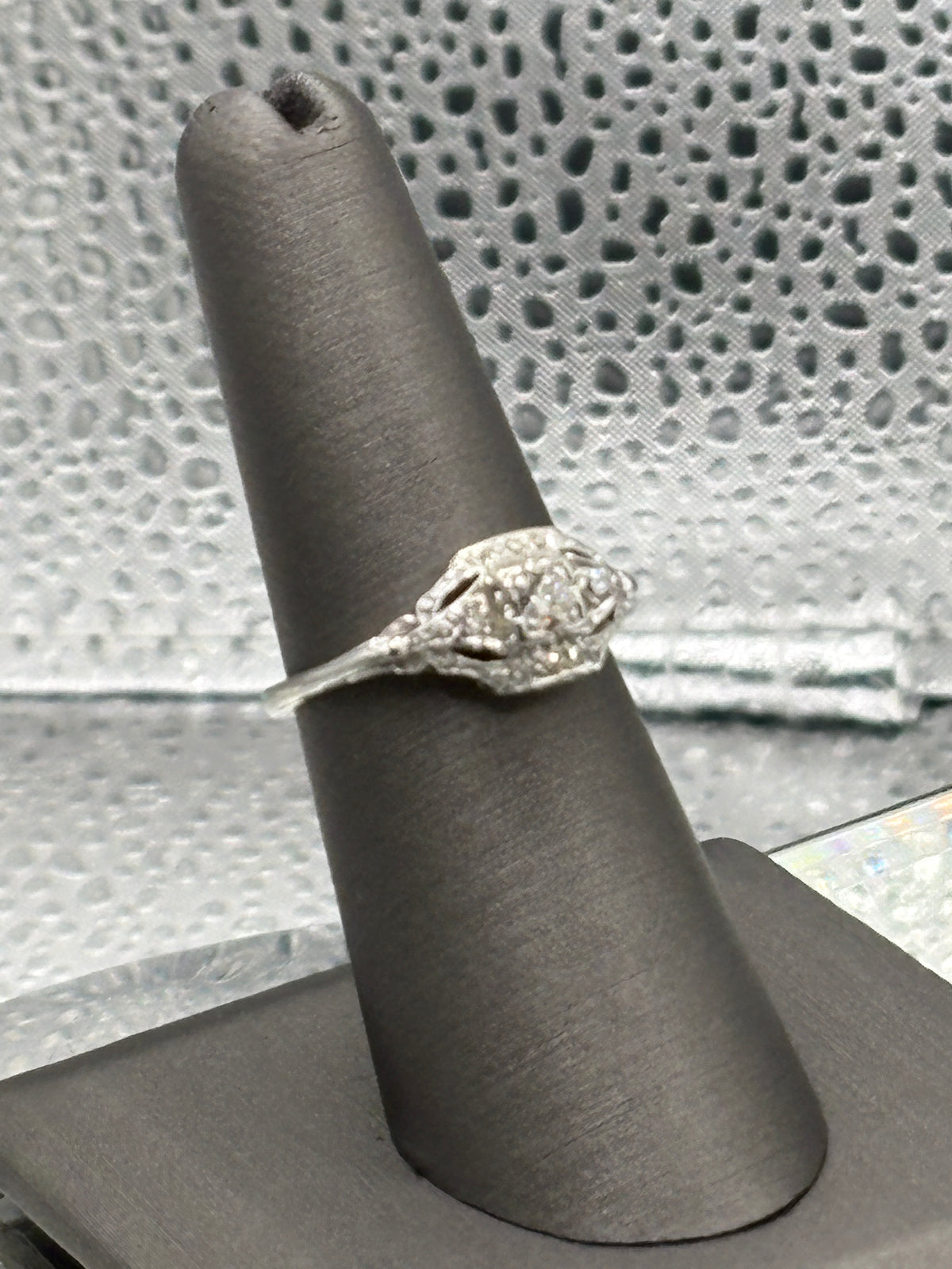 View four of Antique Ladies Platinum Diamond Filagre Ring