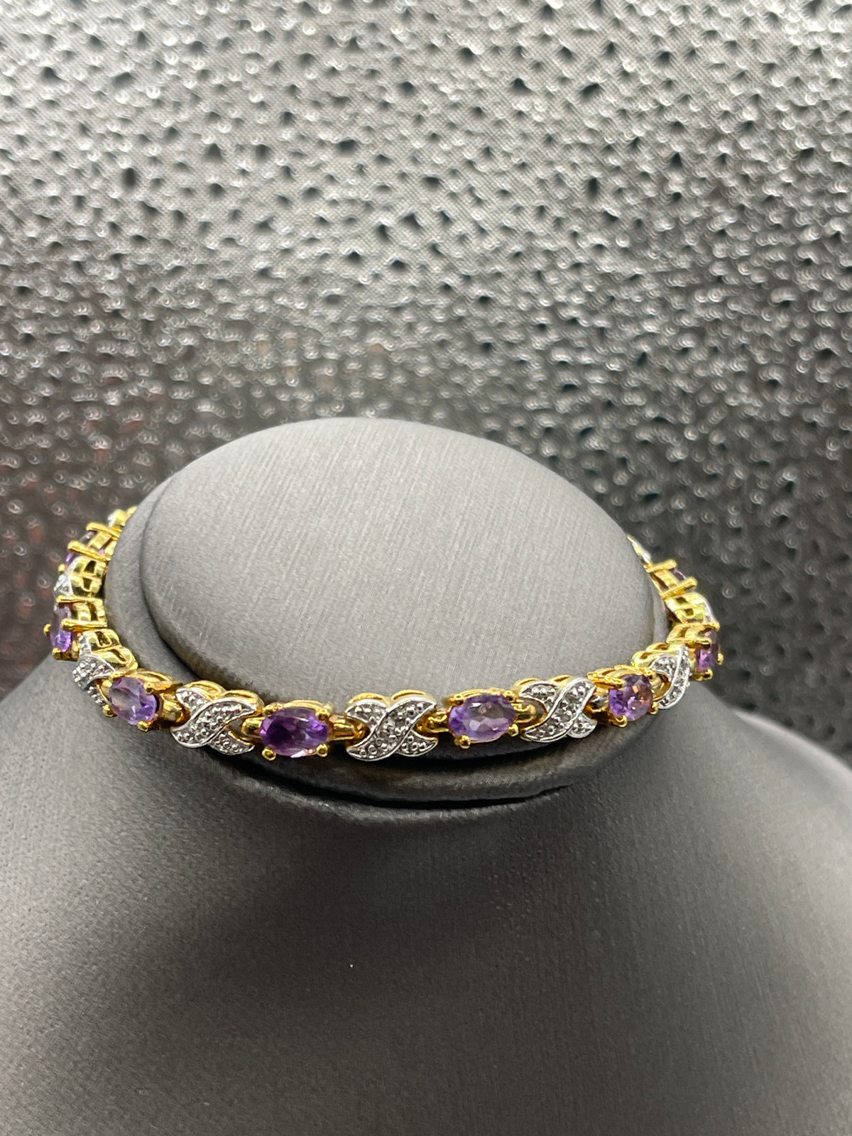 Ladies Gold Plated Sterling Silver and  Amethyst Bracelet