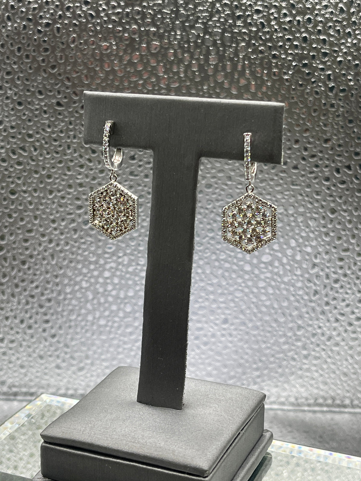 Ladies Sterling Silver and Diamond-Like Earrings