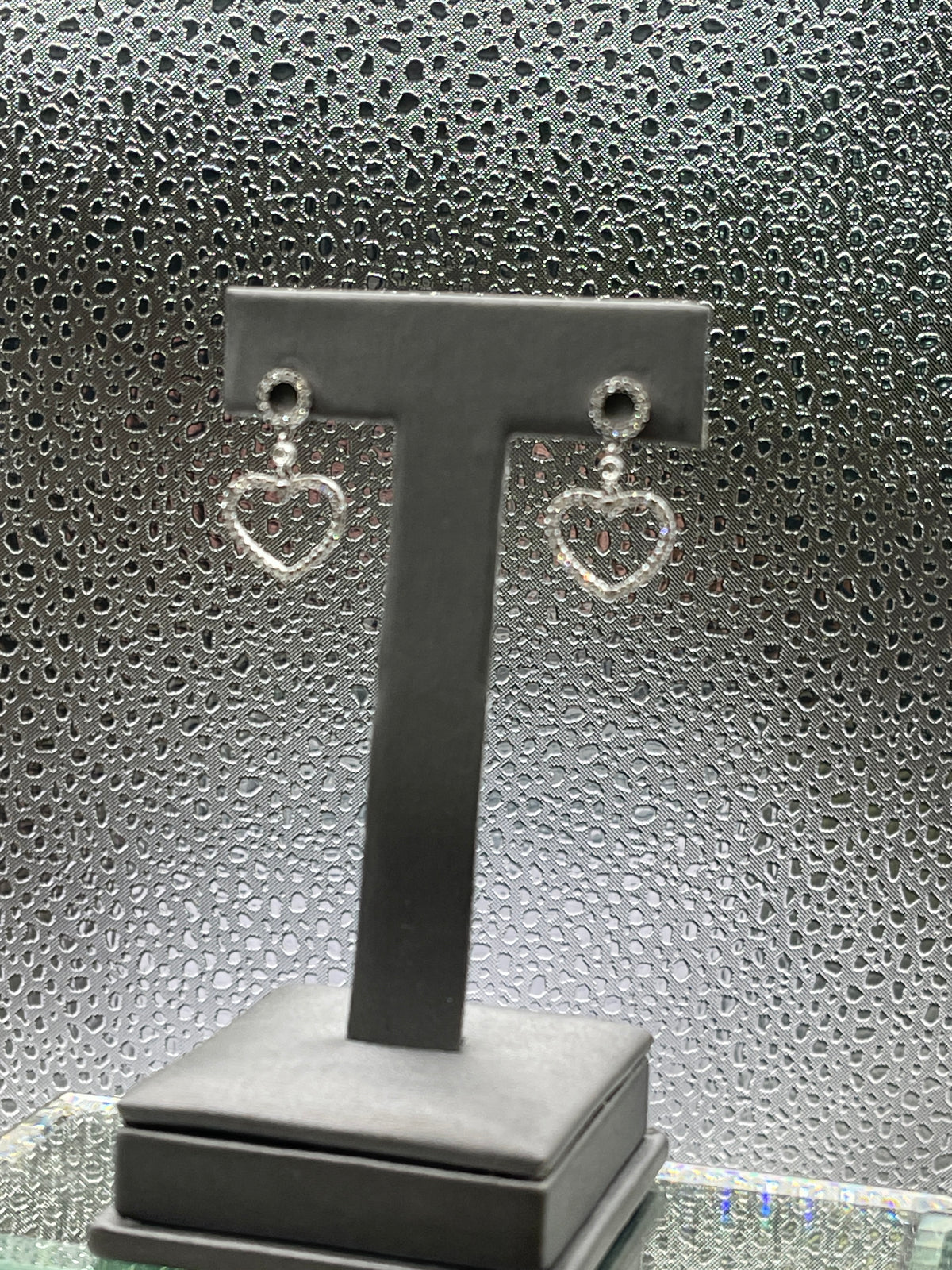 Ladies Sterling Silver and Diamond-Like Earrings