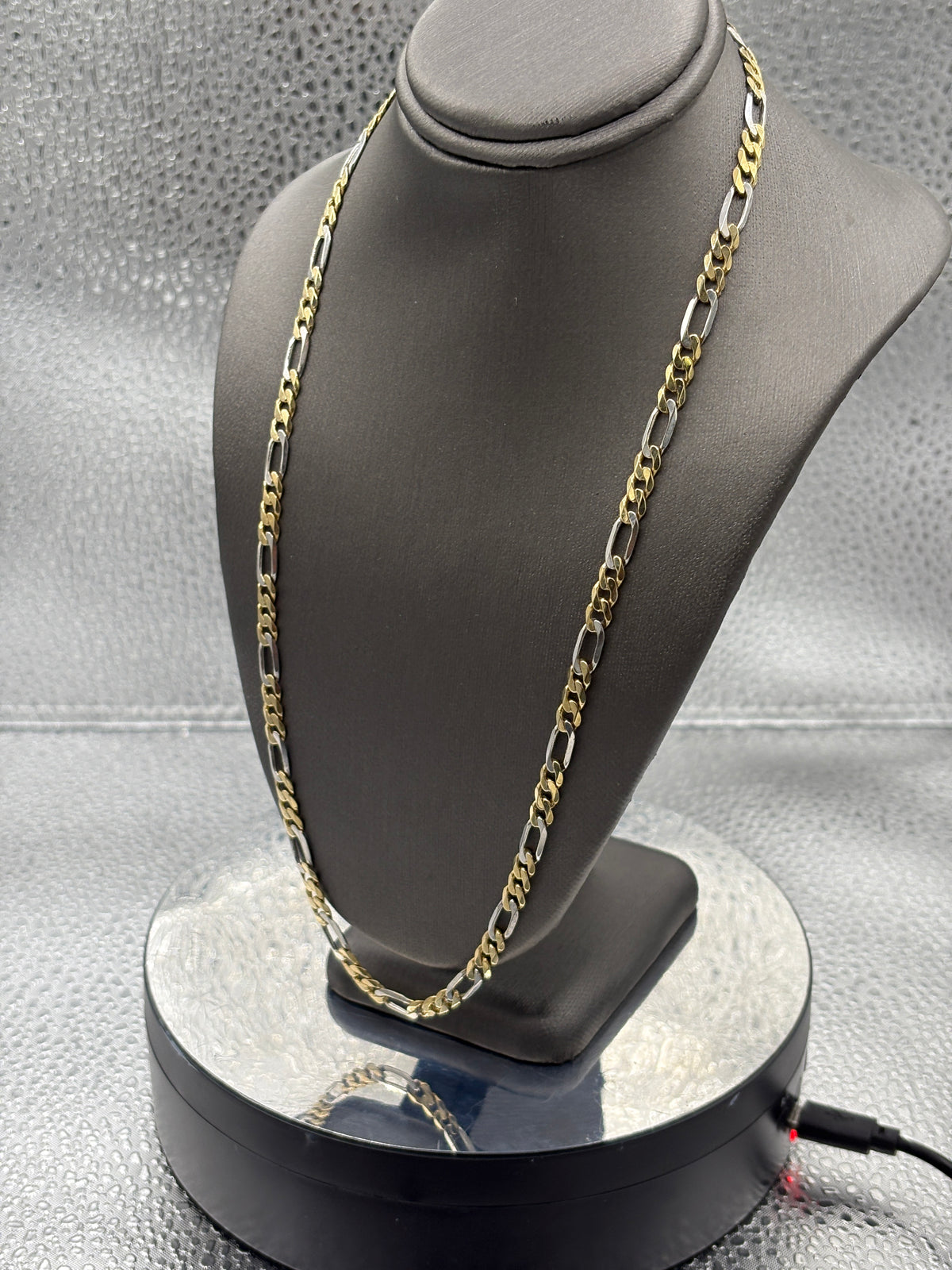 Ladies/ Gents 14 Karat White & Yellow Gold Figeroe Link Chain