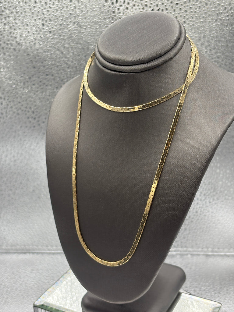 Ladies/Gents 14 Karat Yellow Gold Zig Zag Box Chain