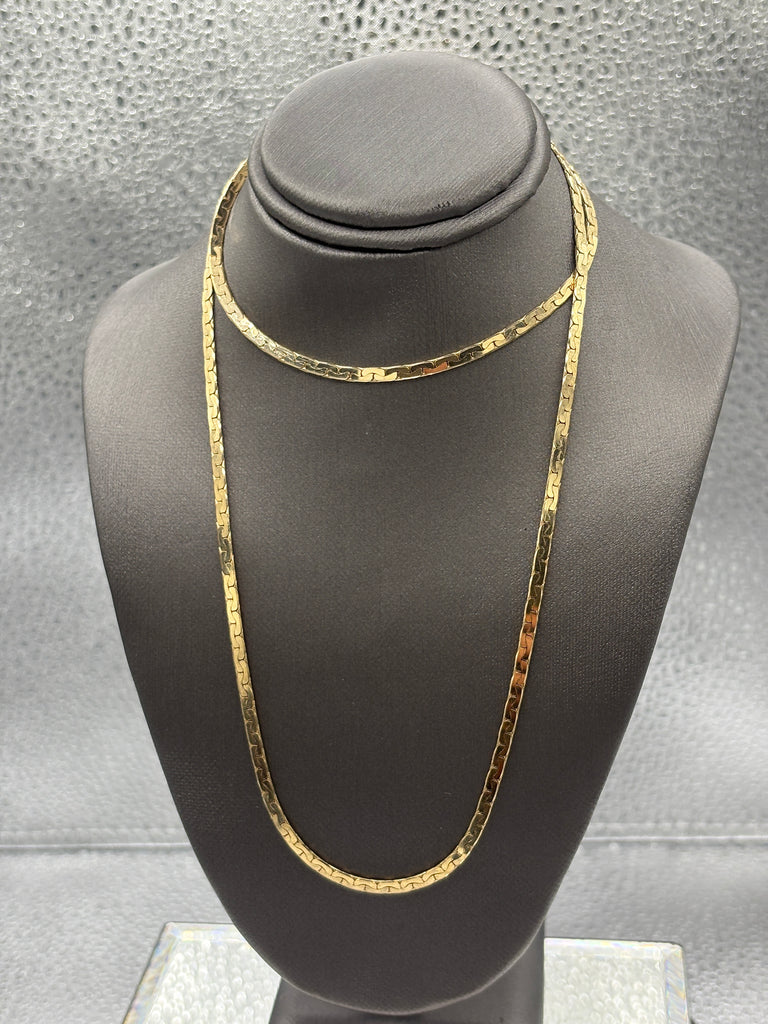 Ladies/Gents 14 Karat Yellow Gold Zig Zag Box Chain