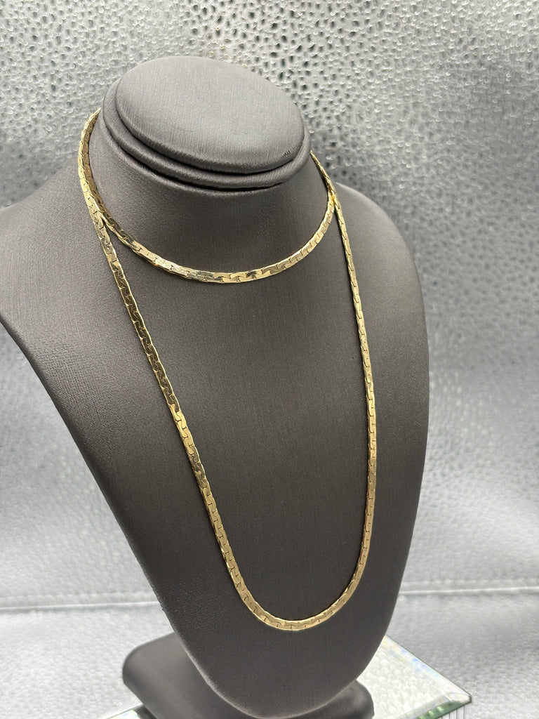 Ladies/Gents 14 Karat Yellow Gold Zig Zag Box Chain