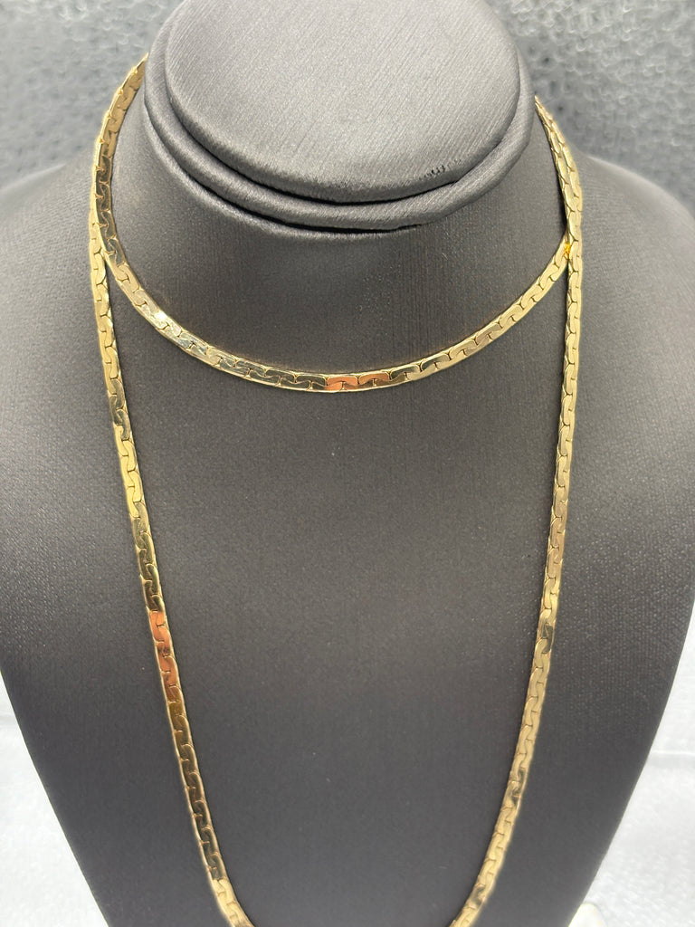 Ladies/Gents 14 Karat Yellow Gold Zig Zag Box Chain