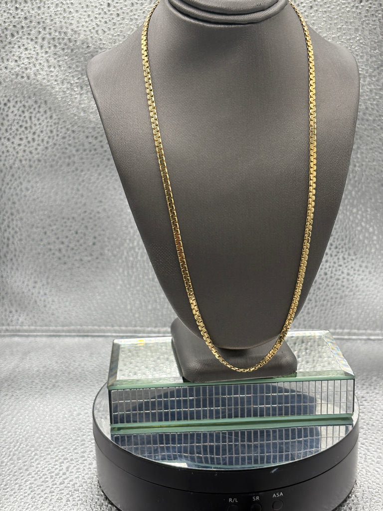 Ladies/Gents 14 Karat Yellow Gold Zig Zag Box Chain