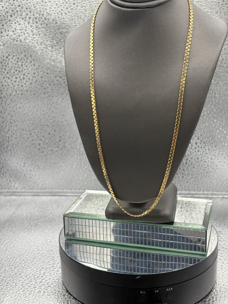 Ladies/Gents 14 Karat Yellow Gold Zig Zag Box Chain