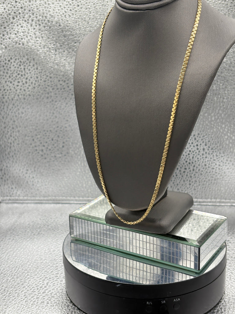 Ladies/Gents 14 Karat Yellow Gold Zig Zag Box Chain