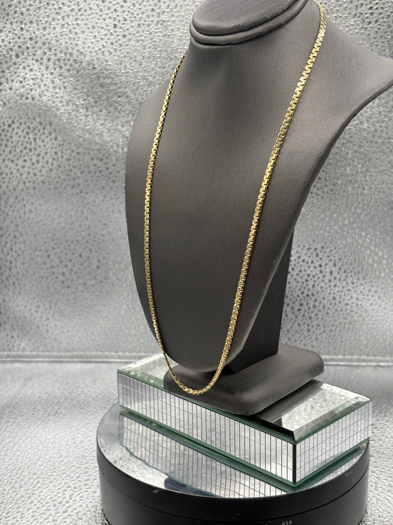 Ladies/Gents 14 Karat Yellow Gold Zig Zag Box Chain
