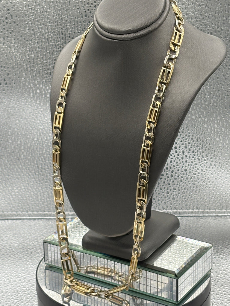 Ladies / Gents 14 Karat Yellow & White Gold Italian Link Chain