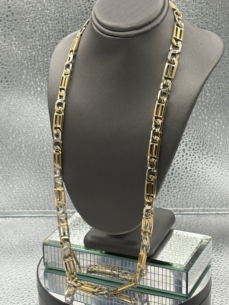 Ladies / Gents 14 Karat Yellow & White Gold Italian Link Chain