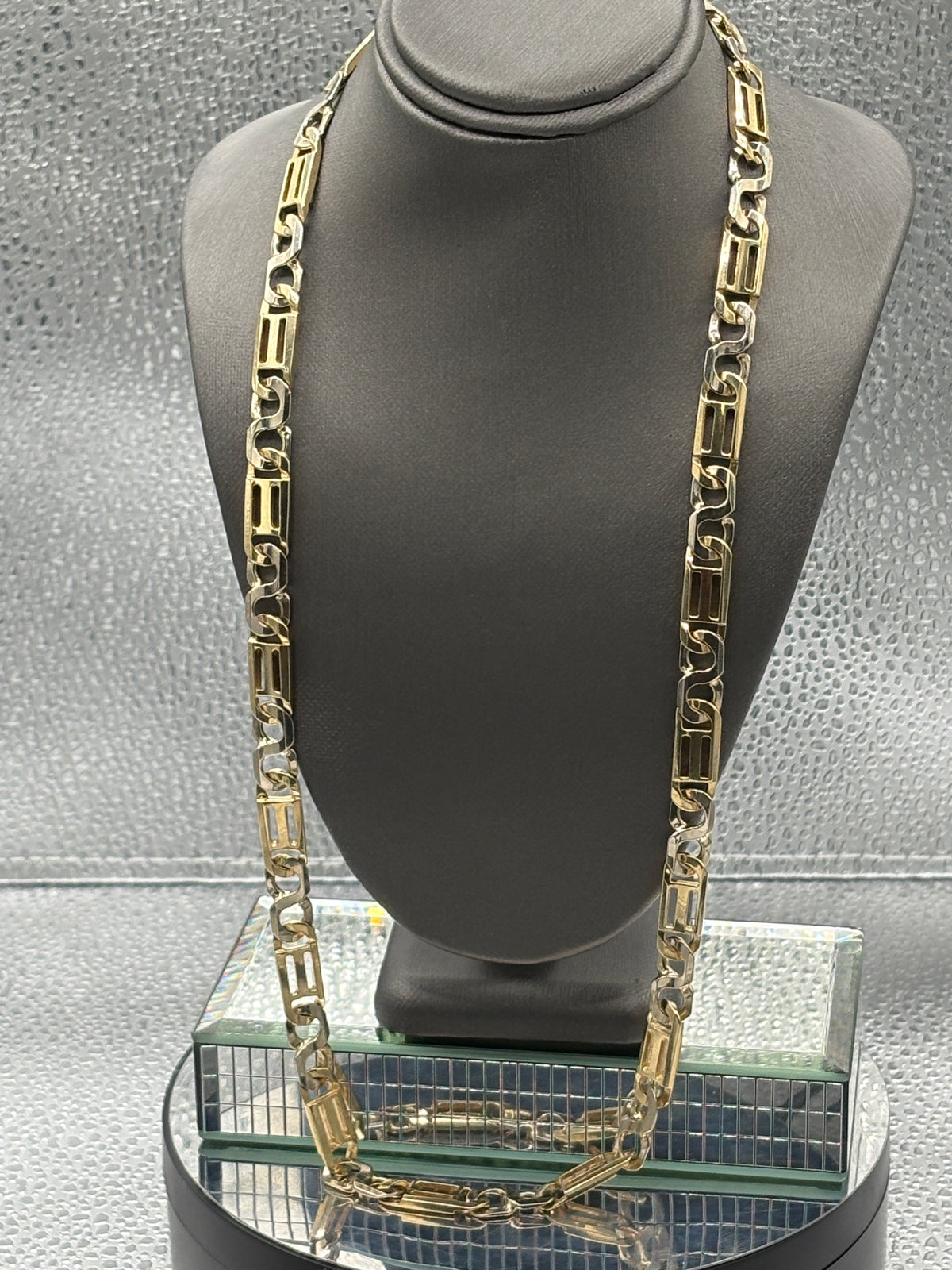 Ladies / Gents 14 Karat Yellow & White Gold Italian Link Chain