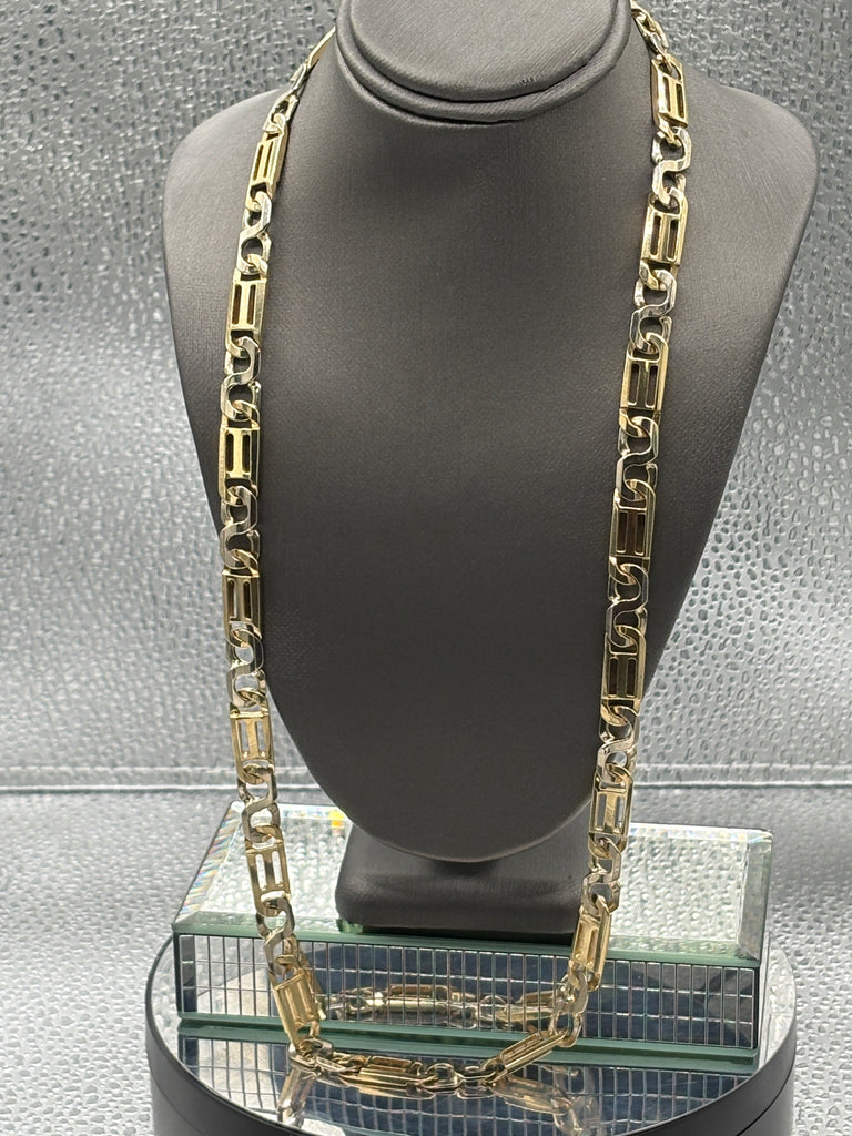 Ladies / Gents 14 Karat Yellow & White Gold Italian Link Chain