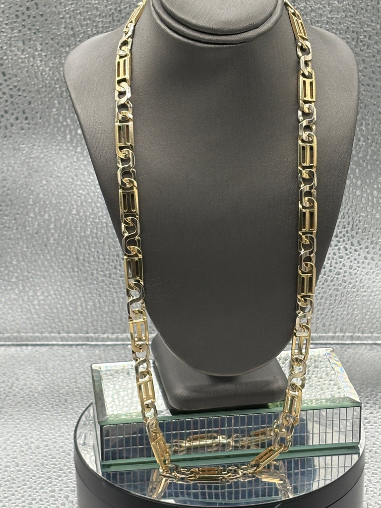 Ladies / Gents 14 Karat Yellow & White Gold Italian Link Chain