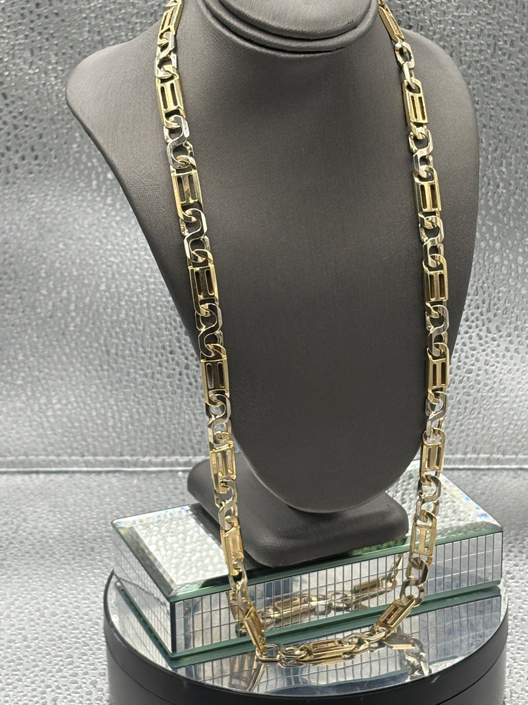 Ladies / Gents 14 Karat Yellow & White Gold Italian Link Chain
