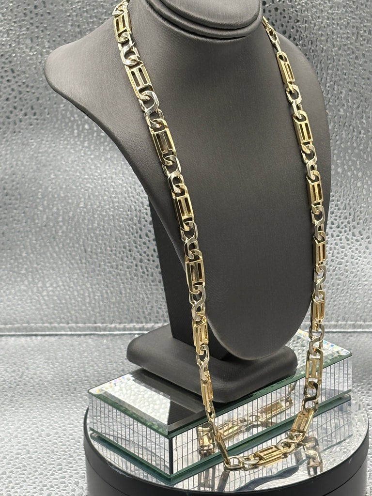 Ladies / Gents 14 Karat Yellow & White Gold Italian Link Chain