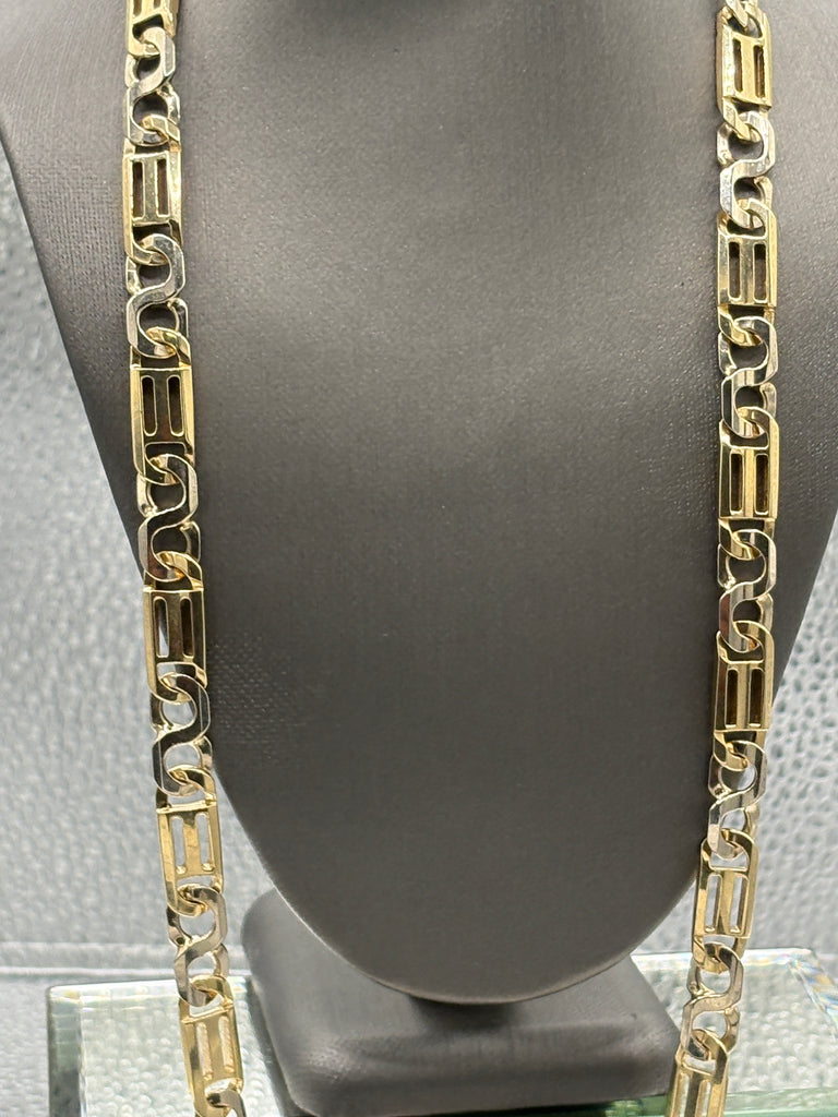 Ladies / Gents 14 Karat Yellow & White Gold Italian Link Chain