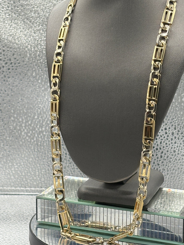Ladies / Gents 14 Karat Yellow & White Gold Italian Link Chain