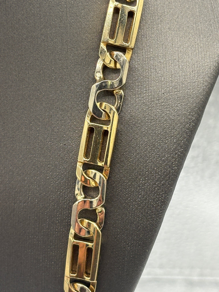 Ladies / Gents 14 Karat Yellow & White Gold Italian Link Chain