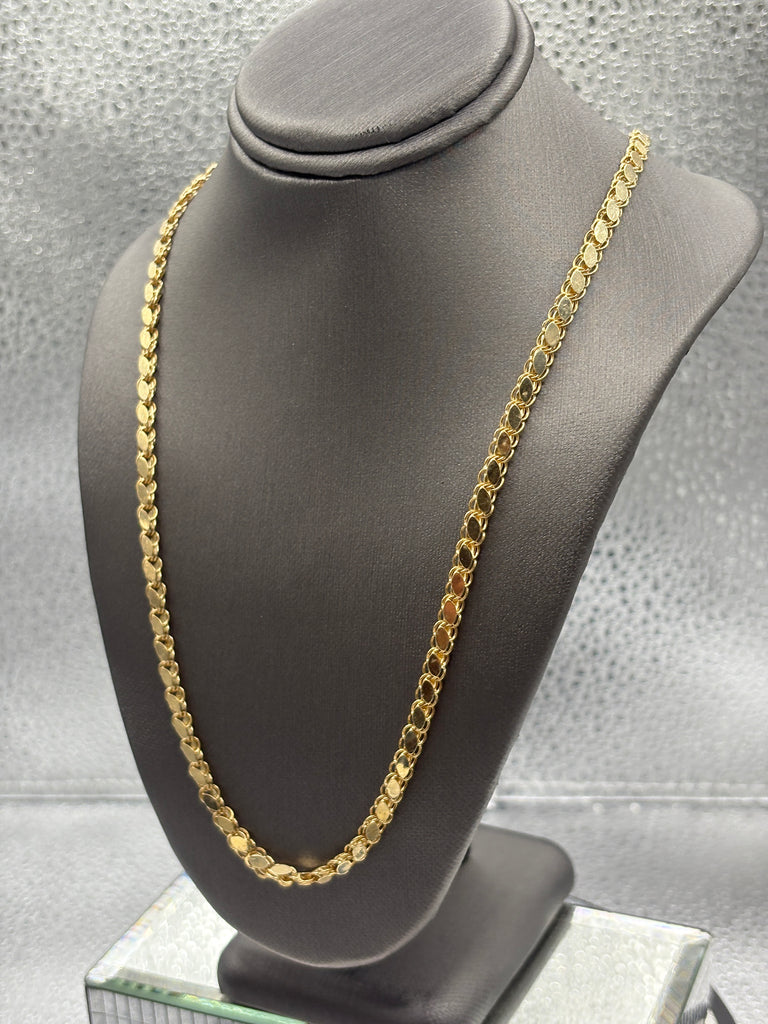 Ladies/Gents 14 Karat Yellow Gold Snail Link Chain