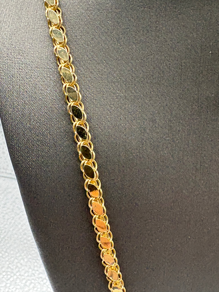 Ladies/Gents 14 Karat Yellow Gold Snail Link Chain