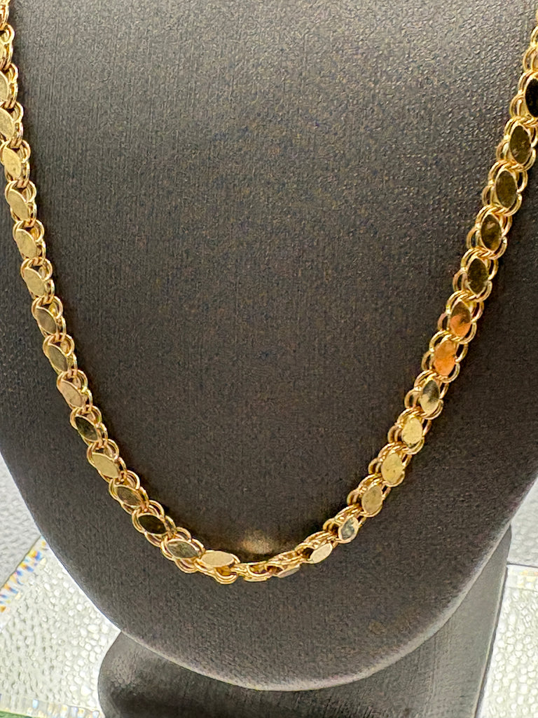 Ladies/Gents 14 Karat Yellow Gold Snail Link Chain