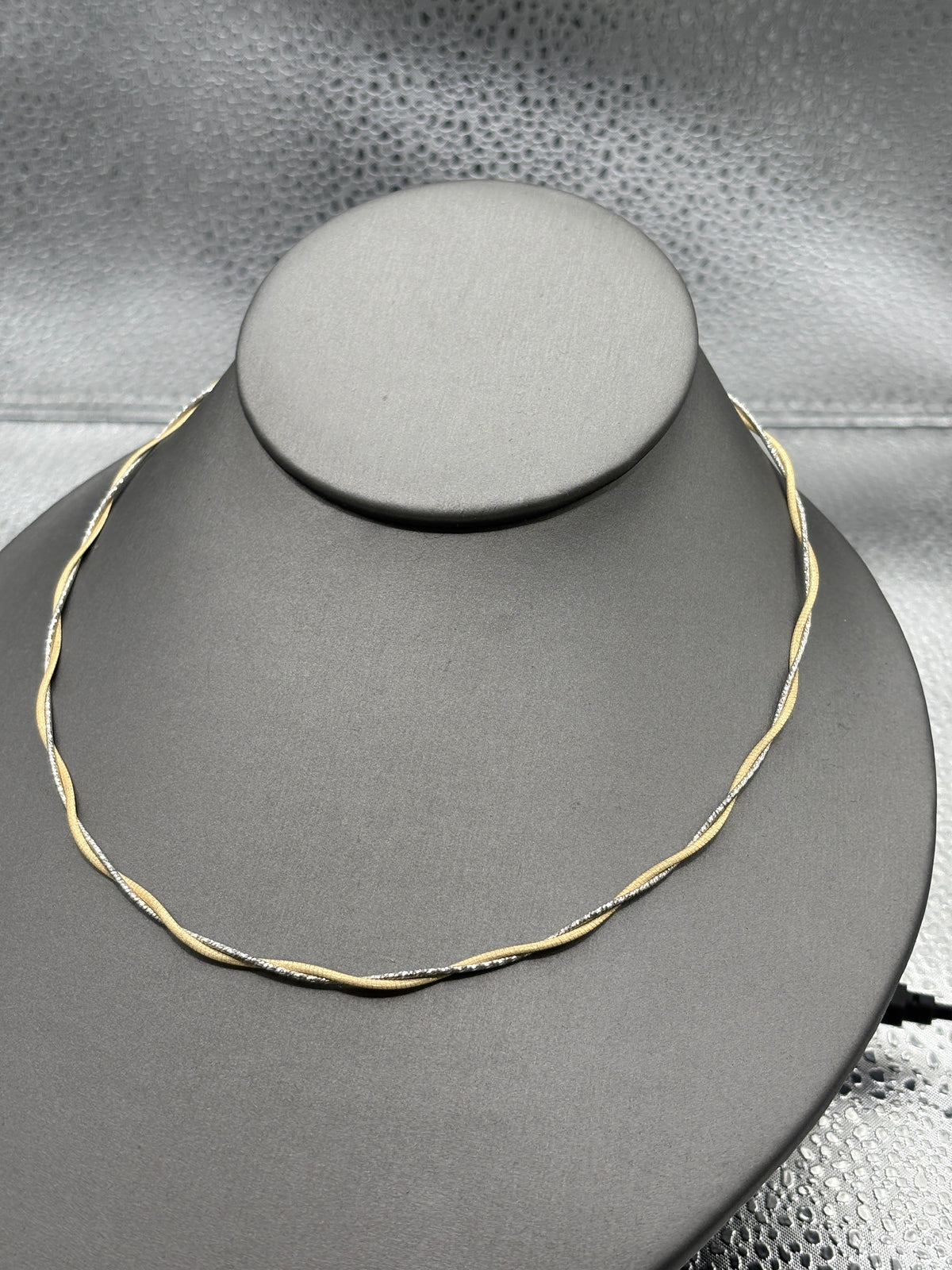 Ladies 14 Karat Yellow & White Gold Double Braided Cable Chain