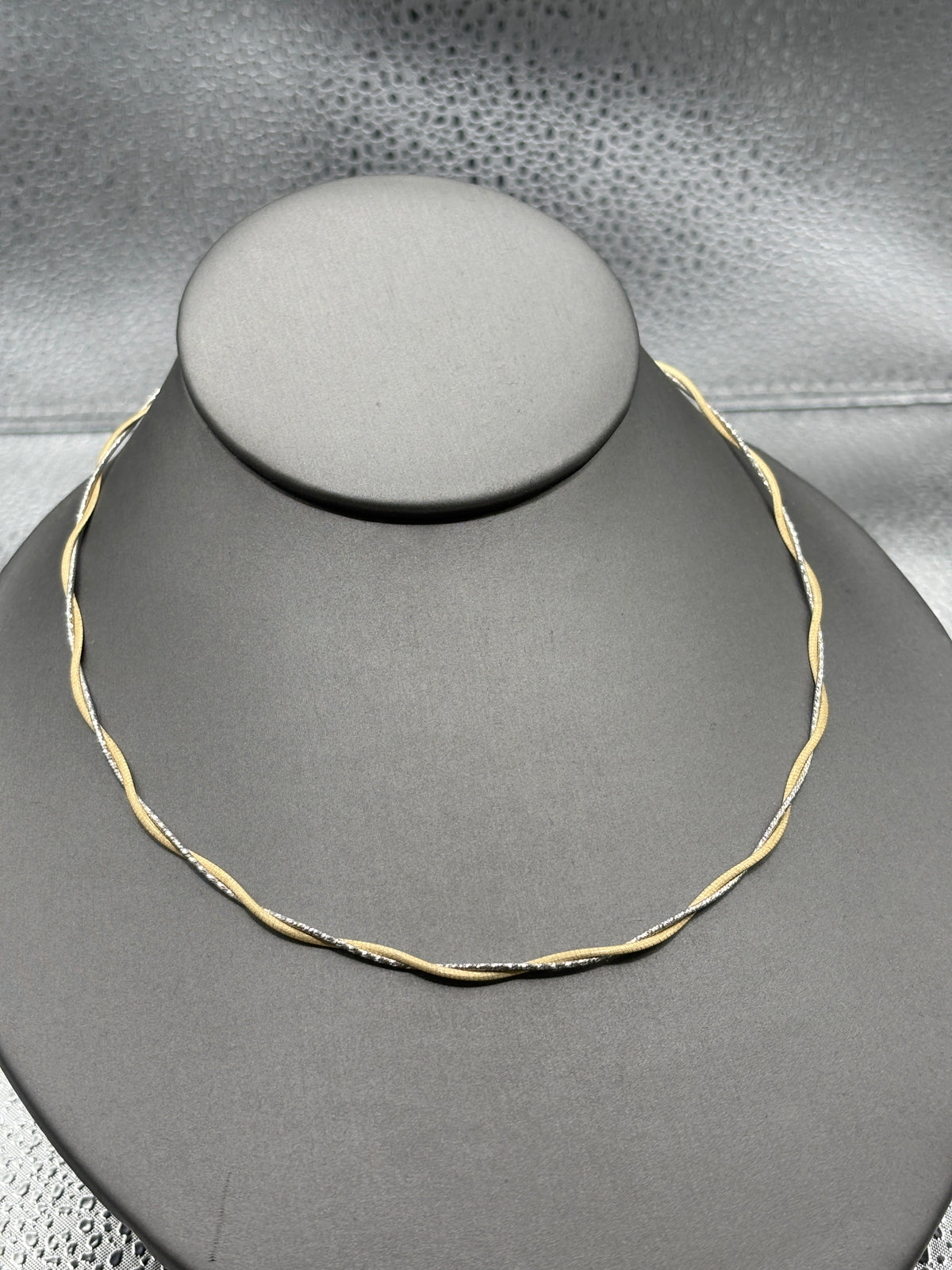 Ladies 14 Karat Yellow & White Gold Double Braided Cable Chain