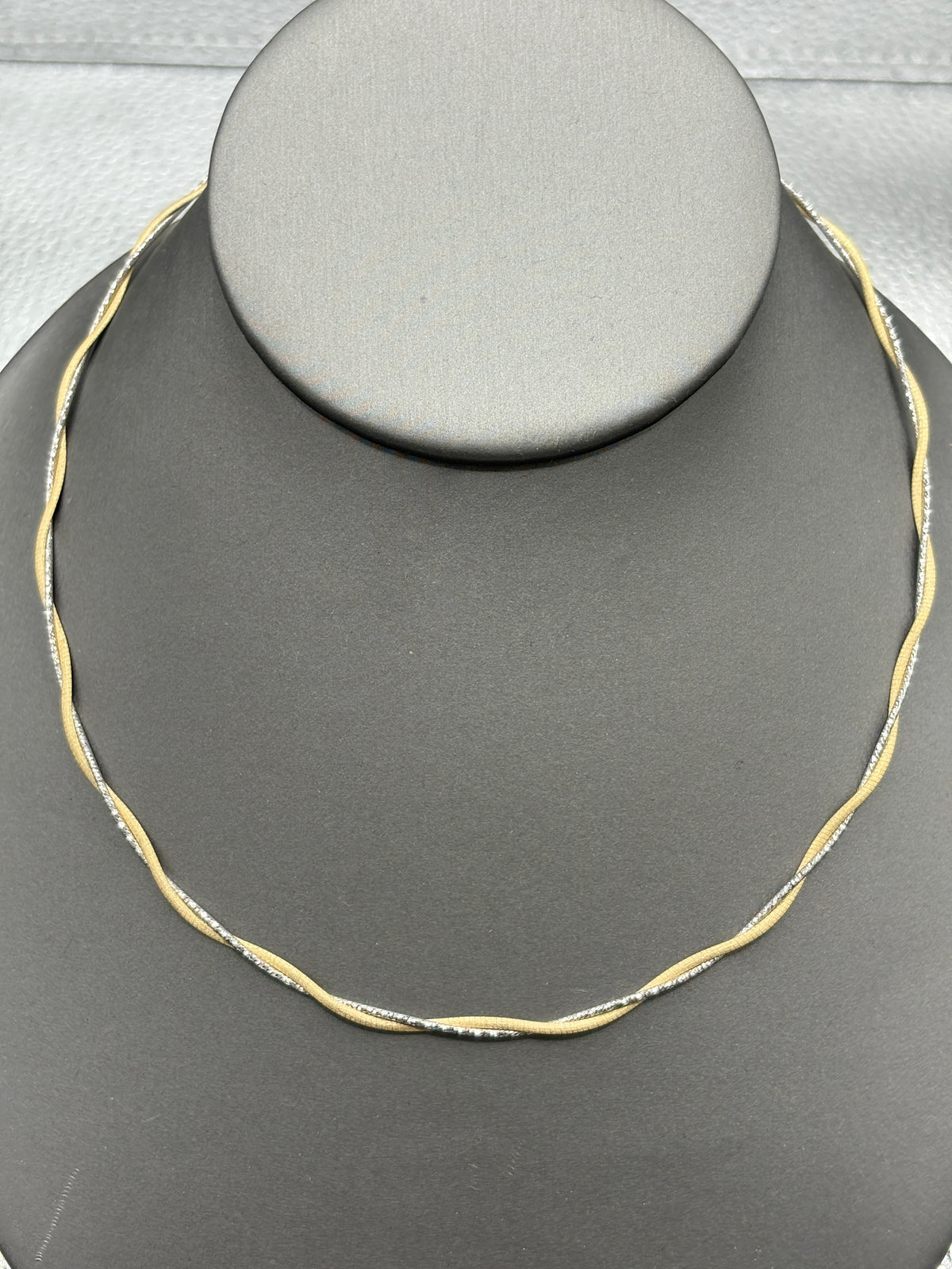 Ladies 14 Karat Yellow & White Gold Double Braided Cable Chain
