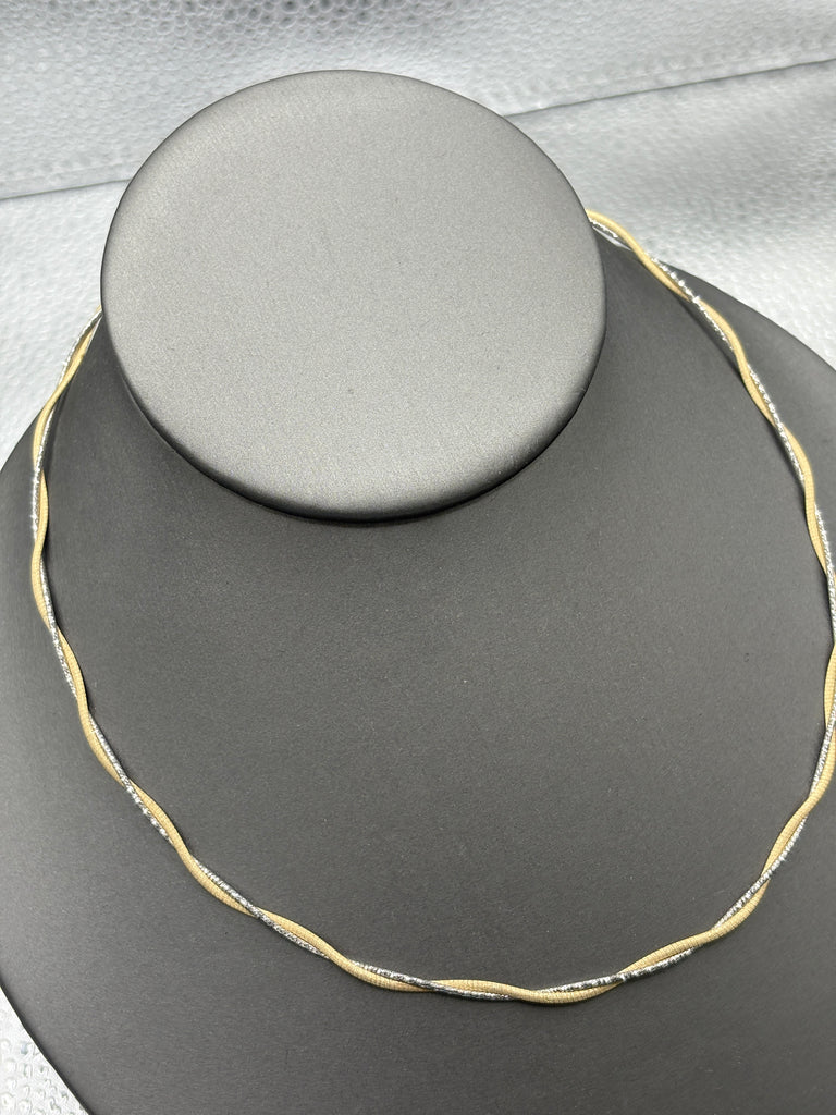 Ladies 14 Karat Yellow & White Gold Double Braided Cable Chain