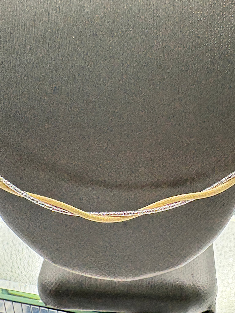 Ladies 14 Karat Yellow & White Gold Double Braided Cable Chain