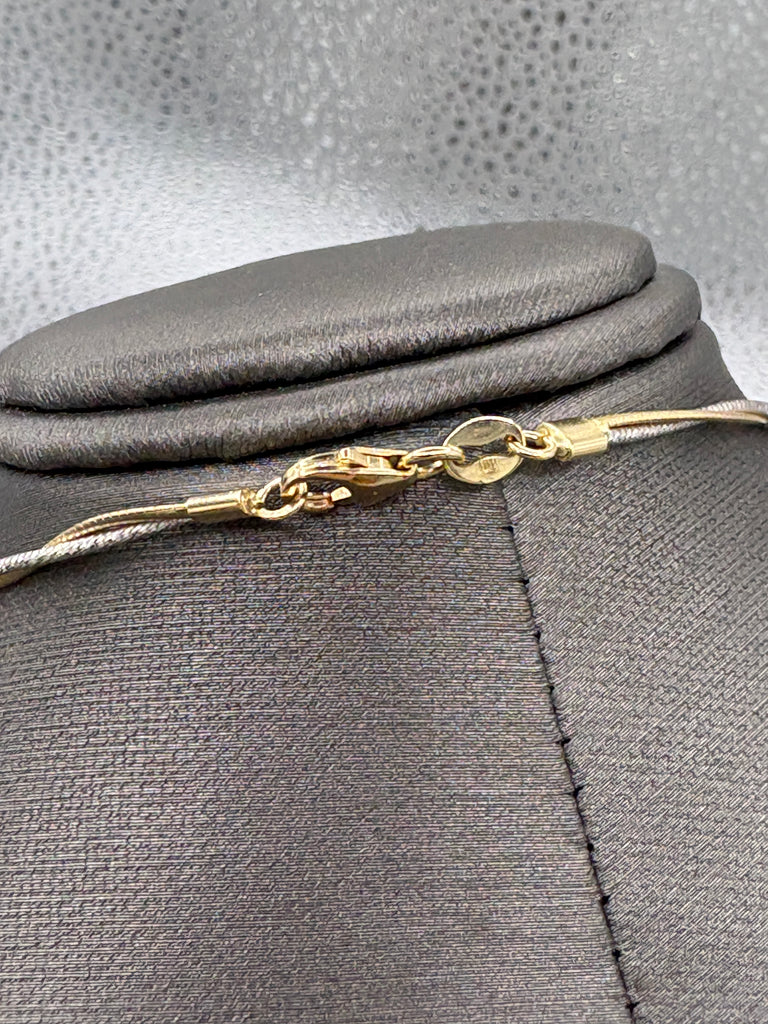 Ladies 14 Karat Yellow & White Gold Double Braided Cable Chain