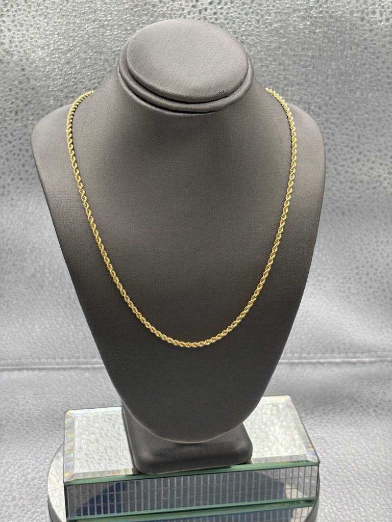 Ladies/Gents 14 Karat Yellow Gold Solid Di-Cut Rope Chain