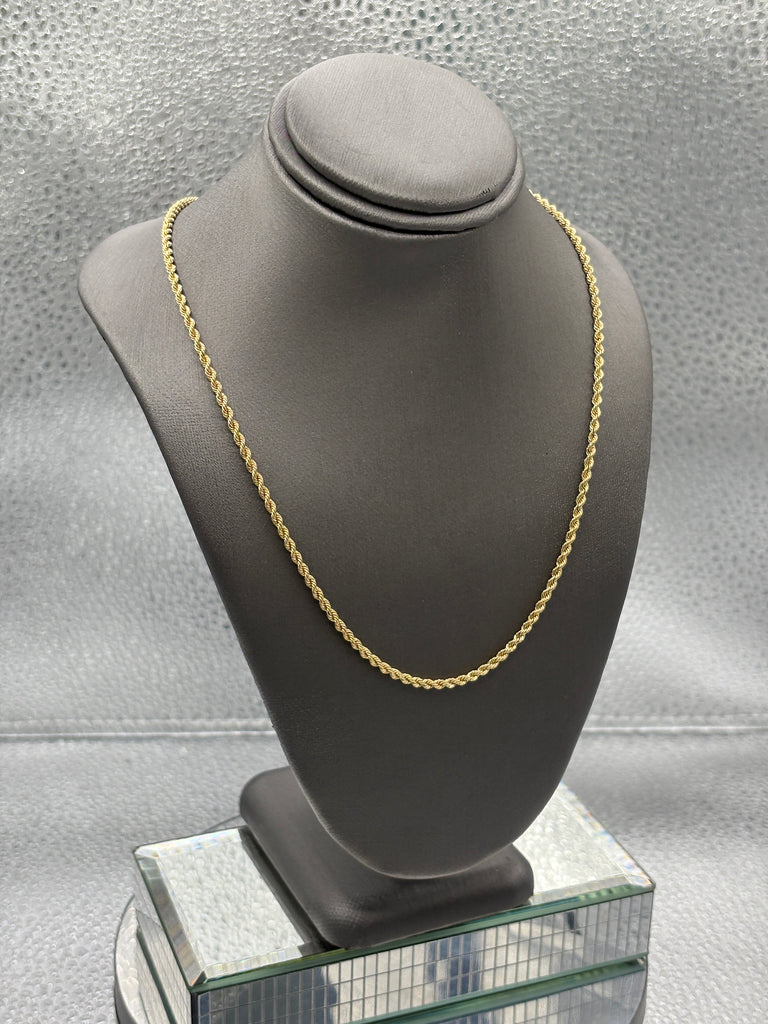 Ladies/Gents 14 Karat Yellow Gold Solid Di-Cut Rope Chain