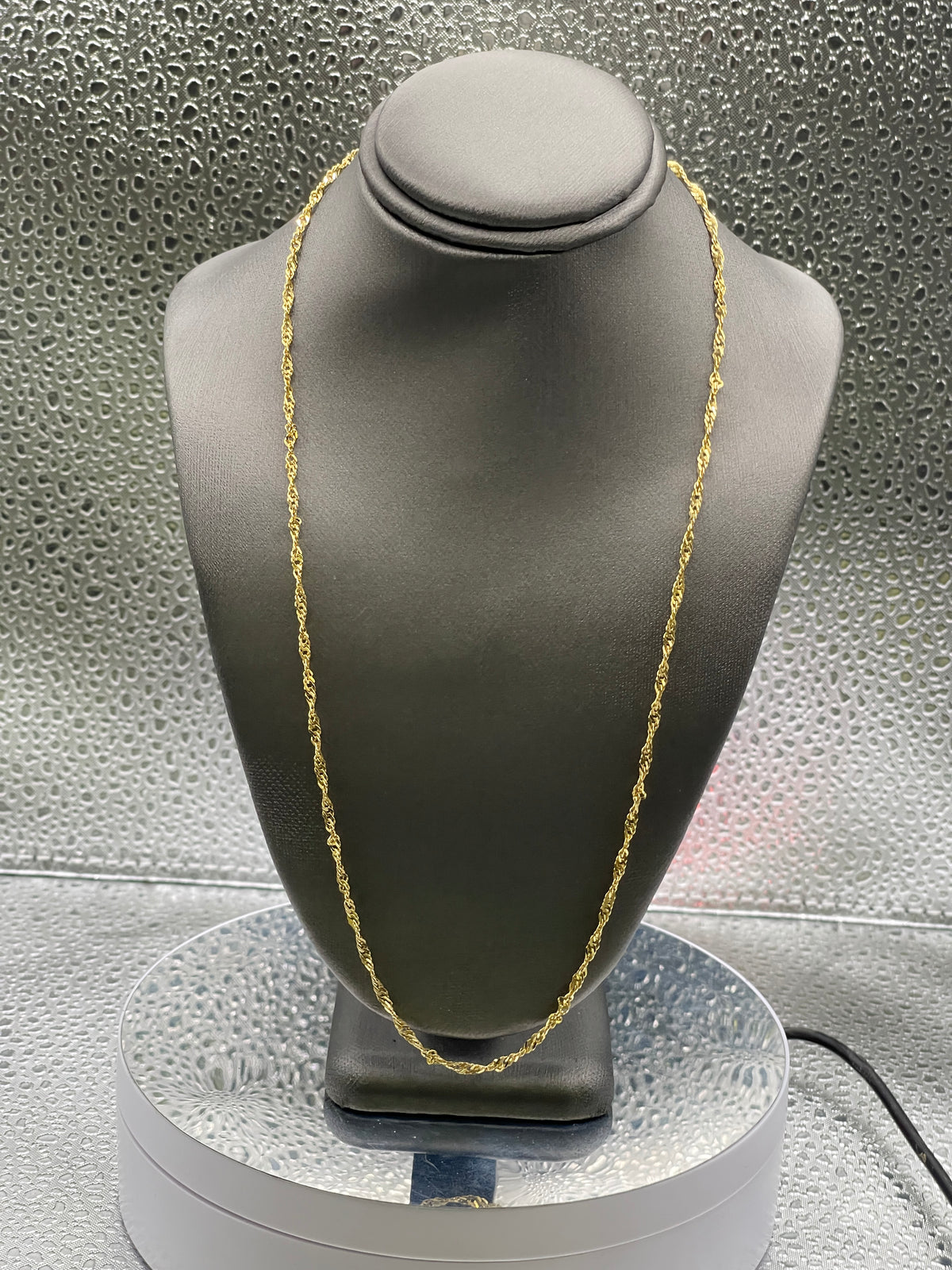 14 Karat Yellow Gold Twisted Sparkle Chain