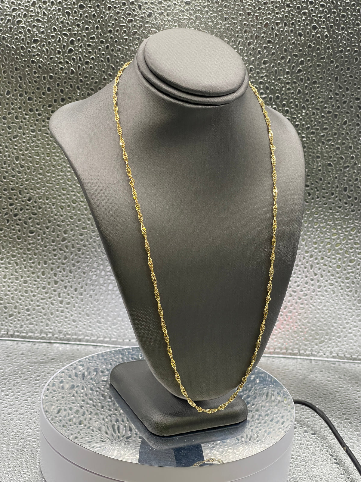14 Karat Yellow Gold Twisted Sparkle Chain