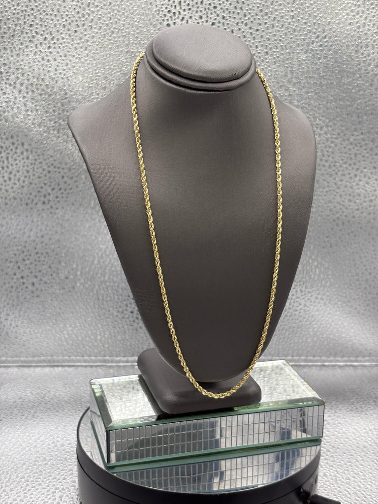 Ladies / Gents 14 Karat Yellow Gold Di-Cut Rope Chain